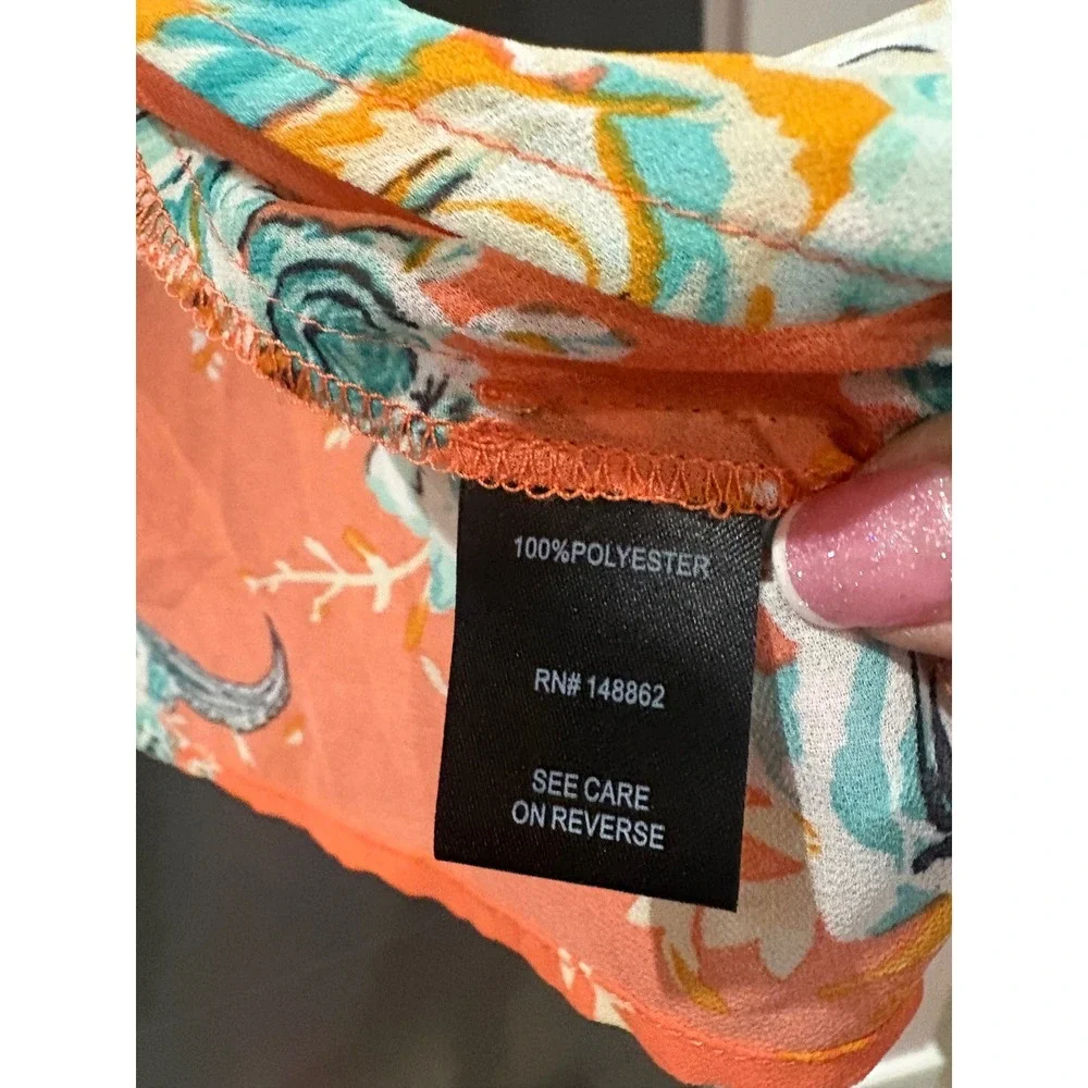 Torrid Orange Floral Paisley Crochet Lace Trim Kimono Cardigan Plus Size 1/2 - Picture 3 of 6